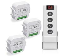 GOEDCH 4 unidades de control de persiana inalámbrica: módulo de control inalámbrico inteligente con mando a distancia por RF y módulo de 3 receptores, interruptor inalámbrico para persianas, toldos