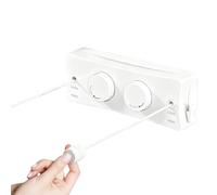 GOEDCH 5,1 m tendedero extensible de acero inoxidable: blanco tendedero extensible, doble, portátil, montaje en pared, doble cuerda antiflacidez, tendedero retráctil, para lavandería, balcón