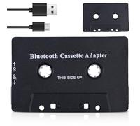 GOEDCH Adaptador Bluetooth para casete de coche: adaptador estéreo de alta fidelidad para casete, adaptador de casete inalámbrico Bluetooth 5.0 para coche, carga USB, para teléfonos móviles, radios de