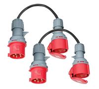 GOEDCH Adaptador CEE: Adaptador de Corriente de Alta Resistencia de 32A a 16A, Acoplamiento CEE de 5 Pines, de Corriente Versátil, Distribuidor de Corriente de Alta Resistencia para Camping