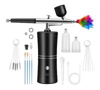 GOEDCH AirBrush Set con compresor: pistola de aerógrafo de mano multifunción, aerógrafo portátil recargable para maquillaje, diseño de uñas, decoración de pasteles, modelado de tatuajes y pintura de