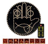 GOEDCH Auto dedo luz y expresión signos luz: auto 2 en 1 expresión dedo luz expresar, LED trasero ventana signo, cara sonriente lámpara