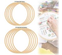GOEDCH Bastidor para Bordar de Bambú: 5 Piezas Aro de Bordado de Madera para Punto de Cruz, Bastidores para Bordar Redondos, 20cm, 23cm Bastidores de Bordado Redondos de Bambú, para Artesanía, Bordado