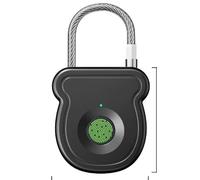GOEDCH Bloqueo de huellas dactilares: duradero Smart Padlock Biometric Pad lock Keyless Padl ock, High-SeSecurity Fingerprint Pad lock for Backpack Storage Box and Luggage Black (40 mm × 16,2 mm ×