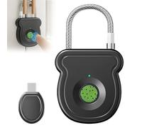 GOEDCH Bloqueo de huellas dactilares: duradero Smart Padlock Biometric Pad lock Keyless Padl ock, High-SeSecurity Fingerprint Pad lock for Backpack Storage Box and Luggage Black (40 mm × 16,2 mm ×