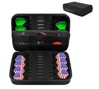GOEDCH Bolsillos para dardos: bolsillo para 16 dardos, estuche para 16 dardos y otros accesorios para dardos, funda para dardos con varios bolsillos de malla, funda portátil para puntas de dardos