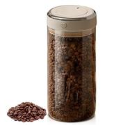 GOEDCH Bote Café Hermético: 1700 ml Recipiente de Vidrio al Vacío, Recipiente Hermético para Café en Grano, Polvo, Té y Frutos Secos, Lata de café al Vacío Transparente para Oficina y Cafetería
