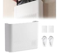 GOEDCH - Caja de almacenamiento de router WiFi: enrutador Box, ABS Wireless Router Rack, montaje en pared, caja de decoración del hogar (blanco)