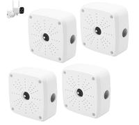 GOEDCH Caja de conexiones impermeable para cámara de 4 unidades: plástico blanco, diseño flip, caja de derivación de metal, caja de montaje para cámara de seguridad