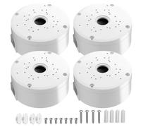 GOEDCH Caja de conexiones para cámara resistente al agua: 4 unidades de cámaras de vigilancia, caja de montaje de plástico semiesférica, color blanco, caja de derivación universal, cámaras de