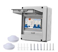 GOEDCH Caja de distribución con interruptor Fi: IP65 resistente al agua caja de fusibles con interruptor Fi, caja de fusibles de 2 vías para caravanas, garajes, talleres (1P + N40A + 1P6A + 1P16A)