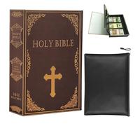 GOEDCH Caja fuerte con cerradura de combinación: 26 x 20 cm, aspecto de libro grande, caja fuerte oculta con bolsillo para documentos ignífugo, almacenamiento oculto, escondite secreto para el hogar