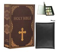 GOEDCH Caja fuerte con cerradura de combinación: 26 x 20 cm, aspecto de libro grande, caja fuerte oculta con bolsillo para documentos ignífugo, almacenamiento oculto, escondite secreto para el hogar
