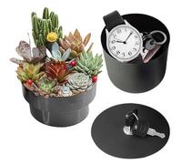 GOEDCH Caja fuerte en forma de maceta con cerradura de llave: maceta oculta, caja de flores oculta con cerradura para ocultar objetos de valor, plantas no incluidas