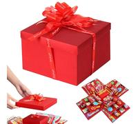 GOEDCH Caja Sorpresa: Caja Explosiva de 5 Capas, Hecha a Mano de Regalo Creativa para Regalar en San Valentín, Cumpleaños y Aniversario de Bodas, Generic Roja para Dulces de Bricolaje