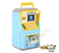 GOEDCH Cajero automático alcancía con contraseña: reconocimiento facial de simulación contraseña reemplazable Caja fuerte electrónica para niños, gran capacidad cajero automático con automático para