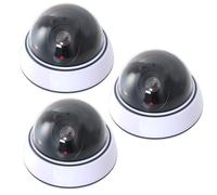 GOEDCH Cámara Domo Falsa: 3 Cámaras Domo de Vigilancia con Roja LED Intermitente, Simulación de Vigilancia Blanca para Uso en Interiores, Cámaras Falsas de Seguridad CCTV para Oficinas.