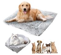 GOEDCH Cojín para gatos 2 en 1: 61 cm x 51 cm cama para mascotas, cama suave para gatos con cojín extraíble, cama para mascotas, cama para perros, manta para gatos y perros pequeños, gris