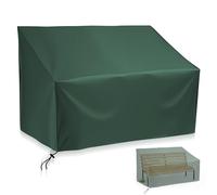 GOEDCH Cubierta para banco de jardín de 2 plazas: 134 x 66 x 89 cm, resistente al agua, verde, funda protectora para muebles de jardín