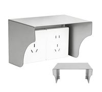 GOEDCH Cubierta protectora de timbre de acero inoxidable, protección contra la lluvia: exterior, protección contra salpicaduras de agua de acero inoxidable, enchufe de pared, enchufe protector de