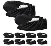 GOEDCH Cubrezapatos Antideslizantes: 10 Pares Cubrezapatos Reutilizables, Cubierta del Zapato Lavable, Funda de Zapatos a Prueba, Cubrezapatos de Suela Gruesa a Prueba de Polvo(36-44Yardas Negro)