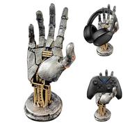 GOEDCH Cyberpunk Soporte para Auriculares y Mando: Accesorios de Gaming con Diseño de Brazo Robótico, Soporte de Resina para Organizar de Escritorio, Accesorios Futuristas de Gaming