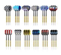 GOEDCH Dardos con punta de metal: 36 dardos profesionales de acero, 36 unidades, juego de dardos de acero, 14 gramos de dardos profesionales con punta de metal, diseño de plumas para aficionados