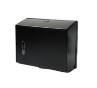 GOEDCH Dispensador de toallas de papel de montaje en pared: dispensador de toallas comercial negro, resistente plástico ABS toallero, para cocina, baño, comercial (negro)