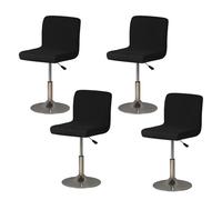 GOEDCH Fundas para taburetes de bares: 4 fundas negras para taburetes de bar, fundas elásticas para sillas con respaldo, fundas lavables para sillas altas