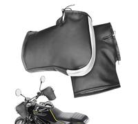 GOEDCH Guantes para manillar de motocicleta: negros, impermeables, térmicos, resistentes al viento, para bicicleta y moto, de piel, con tiras reflectantes
