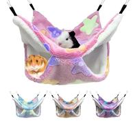 GOEDCH Hamaca para conejillo de Indias: 4 piezas Hamaca para animales pequeños, cama de 2 capas para conejillos de indias, cueva colgante para cobayas para hámster, jaula de hurones, accesorios de