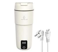 GOEDCH Hervidor de agua eléctrico de viaje pequeño: control de temperatura de 4 niveles, hervidor de agua portátil, mini taza de agua de acero inoxidable 304, 220 V, 300 W, mini taza de agua, apagado