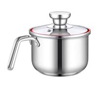 GOEDCH Hervidor de leche de inducción de acero inoxidable: 1,2 L, mini olla de acero inoxidable, para preparar alimentos para bebés, tapa con salida de vapor, olla de leche para inducción y gas (14 ×