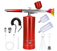 GOEDCH Juego de aerógrafo con compresor: Pistola de aerógrafo portátil recargable multifunción, Aerógrafo portátil para diseño de uñas, decoración de pasteles, maquillaje, modelado de tatuajes