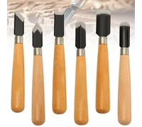 GOEDCH Juego de cinceles de 6 piezas para madera: juego de cinceles manuales para tallar madera, herramientas para tallar Madera, 6 Cinceles afilados con estuche