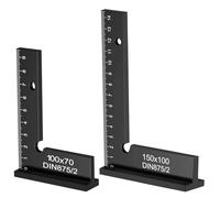 GOEDCH Juego de Escuadrasde Carpintero: 2 Piezas de Metalicas Escuadra de Carpintero de 90°con Escala de Medición, Carpintero Pequeña de Aleación de Aluminio para Trabajos Precisos Talleres