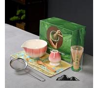 GOEDCH Juego de matcha: juego de té matcha rosa de 7 piezas, juego de ceremonia matcha con escoba matcha, cuenco de matcha, filtro de matcha, tamiz de filtro de matcha, chasen, cuchara de matcha y