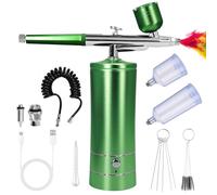 GOEDCH - Kit de aerógrafo de múltiples funciones con compresor: kit de aerógrafo inalámbrico con compresor de aire, cepillo de aire recargable para Nail Art, decoración de pasteles, modelado de
