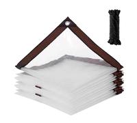 GOEDCH Lona impermeable transparente con ojales: 2 x 3 m, lona impermeable de plástico para la lluvia, lona de construcción para camping, balcón, plantas, invernadero, jardín, muebles, resistente al