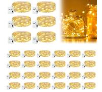 GOEDCH Luces LED con Pilas: 30 Piezas de 2m de Mini Cadenas de Luces Alimentadas con Batería, Blanco Cálido Micro Guirnalda de Luces LED para Decoración de Habitaciones, Fiestas, Jardines, Navidad