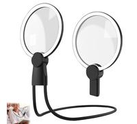 GOEDCH Lupa con luz: lupa de lectura para personas mayores, lupa manos libres con soporte e iluminación regulable, lámpara de lectura respetuosa con los ojos con regulación de brillo continua (0%-100%