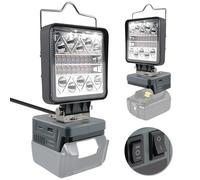 GOEDCH Luz de Trabajo LED Portátil: 16 W, 1800 lm, Lámpara con Batería para Einhell de 18 V, Lámpara de Construcción con 6 Modos de Brillo, Faro con Batería con Tipo C y Carga USB (Sin Batería)