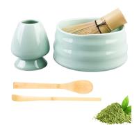 GOEDCH Matcha Kit: Juego de té Matcha con Batidor Japonés Matcha (Chasen) y Soporte, Cuchara Tradicional (Chashaku), Cucharadita, Bol de té, Matcha Kit para Ceremonia Matcha