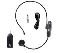 GOEDCH Micrófono inalámbrico con auriculares: Micrófono inalámbrico recargable 2,4G UHF, micrófono sin cables con alcance de 30M, micrófono de cabeza y de mano 2 en 1 para enseñanza