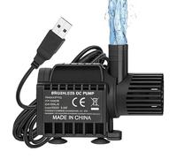 GOEDCH Mini bomba de agua con regulación de velocidad: bomba sumergible USB con ajuste de flujo 600L/H, altura máxima 2,2 m, bomba de fuente silenciosa 2 m, cable de carga USB para sistema de