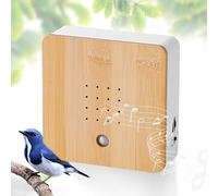 GOEDCH Moderna caja de cantos de pájaros con soporte de pared: caja de sonido de la naturaleza, detector de movimiento, canto de pájaros relajante para baño, spa y relajación