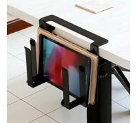 GOEDCH Organizador de portátil colgable: doble capa sin taladro, almacenamiento lateral de escritorio para portátil, soporte de escritorio ajustable para ordenador portátil, Pro, documentos