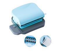 GOEDCH Perforadora Ajustable de Carpetas con 10 Hojas, Perforadora de 6 Agujeros para A4 A5 A6 (Azul)