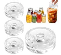 GOEDCH Pesos de vidrio para fermentar: 4 unidades de pesos de fermentación con mango simple, 7 cm de peso de vidrio de fermentación para tarros de boca ancha, piedra de peso para fermentar chucrut