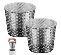 GOEDCH Protector de hojas para canalones de acero inoxidable, 2 unidades, protección para canalones, protección contra hojas, canalones, protección para tuberías de desagüe, evita obstrucciones por